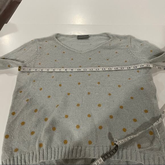 Wooden Ships Slate Gray & Gold Polka Dot Mohair Wool Blend Long Sleeve Sweater - Picture 8 of 9